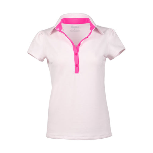 Pirdie Golf Womens June Daly Dusty Rose Polo with Raspberry accents