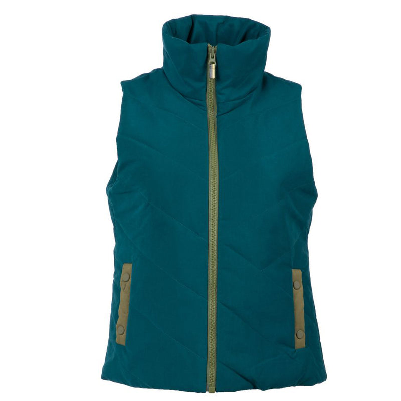 Load image into Gallery viewer, Twilight Teal Women&#39;s Golf Vest with Olive zipper
