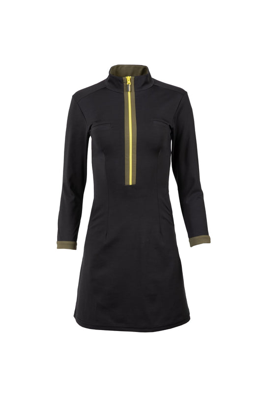 The Duchess Long Sleeve Golf Dress Black