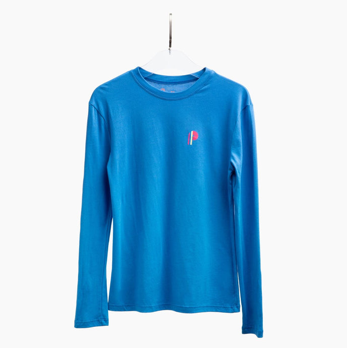 Pirdie longsleeve golf t-shirt in blue.