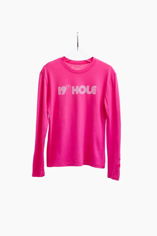 Pink 9th hole longsleeve golf t-shirt